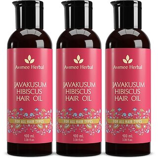                       Avimee Herbal Javakusum Hibiscus | Soft & Silky Texture | Rich In Vitamin C | 3*100Ml Hair Oil (300 Ml)                                              