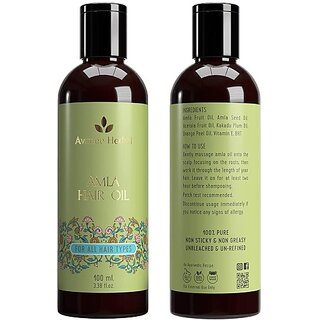                       Avimee Herbal Amla Oil, With Real Amla, For Hair Growth, 2*100Ml Hair Oil (200 Ml)                                              