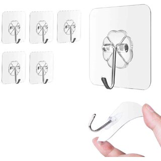                       Maliso Self Adhesive Plastic Hooks for Wall, Waterproof and Oil Proof for Kitchen Bathroom Office Ceiling  (Pack of 5)                                              