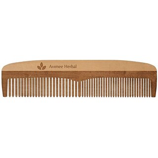                       Avimee Herbal Neem Wood Comb For Combats Dandruff/Soothes Scalp/Helps Control Frizz                                              