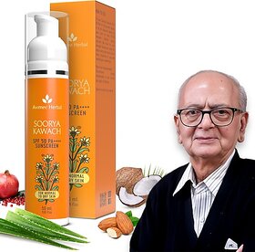 Avimee Herbal Sunscreen - Spf 50 Pa++++ Soorya Kawach Sunscreen | Non-Greasy, Lightweight | (50 Ml)