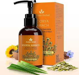 Avimee Herbal Sunscreen - Spf 50 Pa++++ Soorya Kawach Sunscreen Lotion With Detan Extracts (100 Ml)