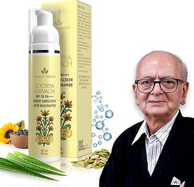 Avimee Herbal Sunscreen - Spf 50 Pa++++ Soorya Kawach Spf 50 Pa++++ Niacinamide Serum Sunscreen (50 Ml)