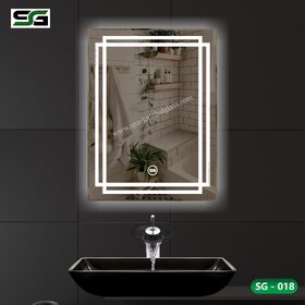 SGG Vertical LED Sensor Mirror - White/Warm White/Mix Light - Size: (18x24 Inch)