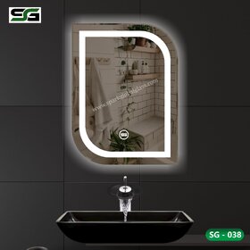 SGG Vertical LED Sensor Mirror - White/Warm White/Mix Light - Size (15x18 Inch)