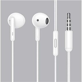 Wired Headphones Wired Headset (White, In The Ear)