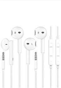 Wired Deep Bass,Hd Microphones Headphones Wired Headset (White, In The Ear)