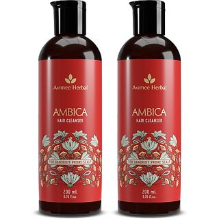                       Avimee Herbal Ambika Hair Cleanser | Fights Dandruff, Nourishes Scalp | Tea Tree | 2*200Ml (400 Ml)                                              