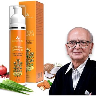 Avimee Herbal Sunscreen - Spf 50 Pa++++ Soorya Kawach Sunscreen Non-Greasy, Lightweight (50 Ml) Avimee Herbal Sunscreen - Spf 50 Pa++++ Soorya Kawach Sunscreen Non-Greasy, Lightweight (50 Ml)