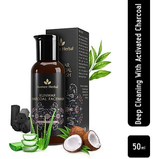                       Avimee Herbal Kunwar Charcoal Facewash | Oil & Dust Free Skin | Activated Charcoal Face Wash (50 Ml)                                              