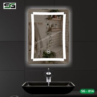                       SGG Vertical LED Sensor Mirror - White/Warm White/Mix Light - Size: (18x24 Inch)                                              