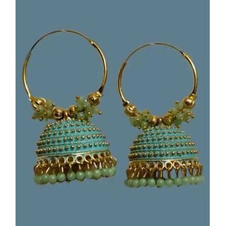                       Multicolour Jhumki Hoop Earing 2 Alloy Hoop Earring                                              