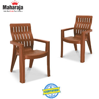                       Maharaja Fortuner Plastic Chair for Home (Metallic brown,Set of 2,Pre-Assembled)                                              