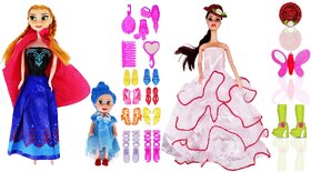 Aseenaa Combo Baby Dolls with Accessories  Baby Doll Toys for Kids  Cute Doll Toy Set for Girl for Birthday Pack of 2