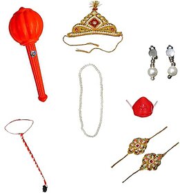 Kaku Fancy Dresses Hanuman Jewellery For Kids  Hanuman Costume Accessories with Gada For Kids