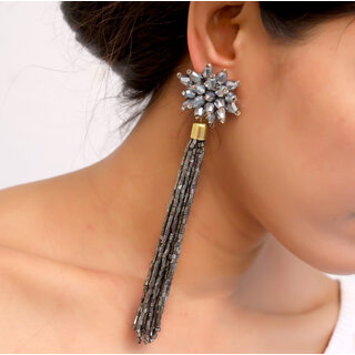                       Adorable Crystal Tassel Handmade Earrings for Girls and Women                                              