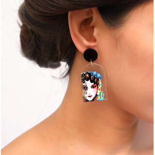 Ethnic Theme Printed Drop Earrings For Women and Girls Ethnic Theme Printed Drop Earrings For Women and Girls