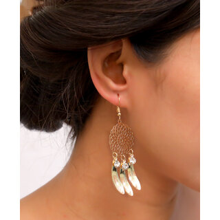                       Traditional Gold Plated Drop Earrings for Women  Girls                                              