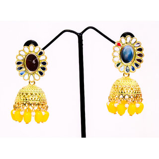 Adorable Meenakari Kundan Traditional Jhumki Earrings for Womens Girls Adorable Meenakari Kundan Traditional Jhumki Earrings for Womens Girls
