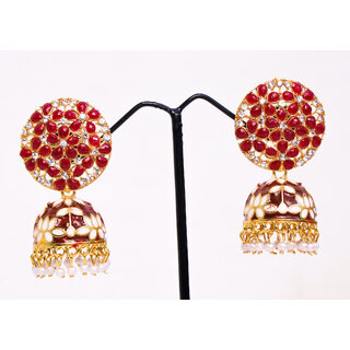                       Adorable Meenakari Kundan Traditional Jhumki Earrings for Womens  Girls                                              