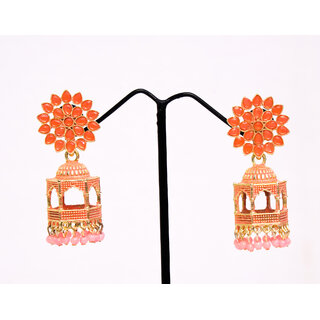 Adorable Meenakari Kundan Traditional Jhumki Earrings for Womens Girls Adorable Meenakari Kundan Traditional Jhumki Earrings for Womens Girls