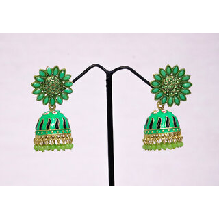                       Adorable Meenakari Kundan Traditional Jhumki Earrings for Womens  Girls                                              