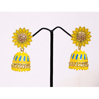 Adorable Meenakari Kundan Traditional Jhumki Earrings for Womens Girls Adorable Meenakari Kundan Traditional Jhumki Earrings for Womens Girls