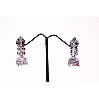 Traditional German Silver Oxidized and Jhumka Earrings for Women Girls Traditional German Silver Oxidized and Jhumka Earrings for Women Girls