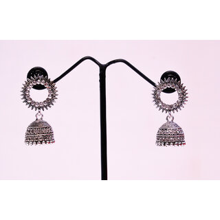 Traditional German Silver Oxidized and Jhumka Earrings for Women Girls Traditional German Silver Oxidized and Jhumka Earrings for Women Girls