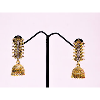                       Antique Gold Tone Traditional Jhumki Earring For Women Women  Girls                                              