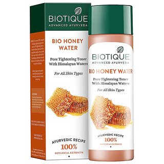 Biotique Honey Water Pore Tightening Brightening Toner with Himalayan Waters Maintains pH Balance Moisturized and Hydr
