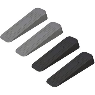                       ALP Heavy Duty Anti-Slip Rubber Door Stoppers (2 Grey & 2 Black Door)                                              