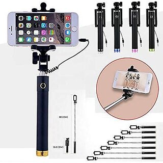Unvira Selfie Stick Cable Selfie Stick (Black)