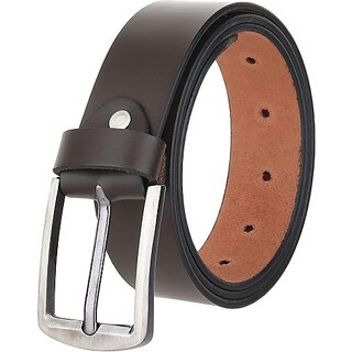                       Unvira Men Black, Brown Genuine Leather Belt                                              