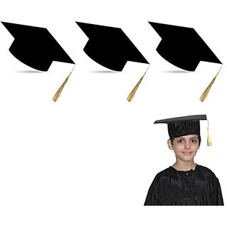                       Kaku Fancy Dresses Graduation Hat For Degree Convocation - Black, FreeSize, Unisex (Pack of 3)                                              