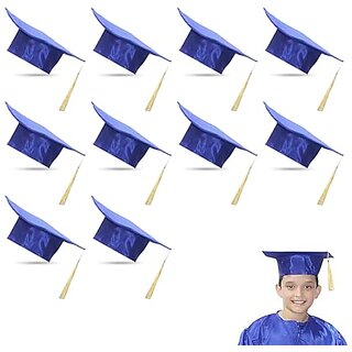 Kaku Fancy Dresses Graduation Hat For Degree Convocation - Blue, FreeSize, Unisex (Pack of 10) Kaku Fancy Dresses Graduation Hat For Degree Convocation - Blue, FreeSize, Unisex (Pack of 10)