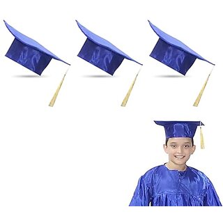 Kaku Fancy Dresses Graduation Hat For Degree Convocation - Blue, FreeSize, Unisex (Pack of 3) Kaku Fancy Dresses Graduation Hat For Degree Convocation - Blue, FreeSize, Unisex (Pack of 3)