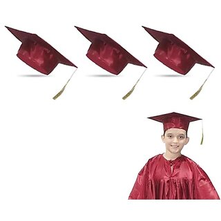                       Kaku Fancy Dresses Graduation Hat For Degree Convocation - Maroon, FreeSize, Unisex (Pack of 3)                                              