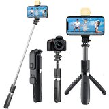 Tecsox R1s Bluetooth Selfie Sticks with Remote and Selfie Light, 3-in-..