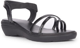 RAHEGAS Women's Fashion Sandal Soft, Stylish Flats for Casual  Formal Wears (Black)