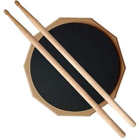 Maxxlite 8 Inches Two Sided Drum Practice Pad With Drum Sticks