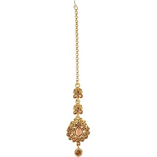                       Stylish Maangtika For Girls Brass, Copper (Plating Gold-Plated)                                              