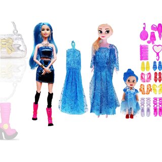                       Aseenaa Baby Dolls for Girls with Accessories  Baby Doll Toys for Kids  Cute Doll Toy Set for Girl Babydoll Blue Comb                                              