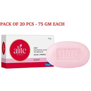                       ALITE SKIN ESSENCE SOAP- FOR ACNE AND PIMPLES  ( Pack of 20 PCS. ) 75 gm each                                              