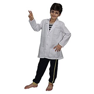                       Kaku Fancy Dresses Lab Coat Costume For Doctor / Medical School Laboratory For Boys  Girls (White)                                              