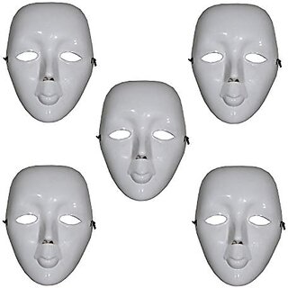 Kaku Fancy Dresses Mime Face Mask For Kids Halloween Party/ Mime Face For Plays, Stage Shows - Pack of 2 Kaku Fancy Dresses Mime Face Mask For Kids Halloween Party/ Mime Face For Plays, Stage Shows - Pack of 2