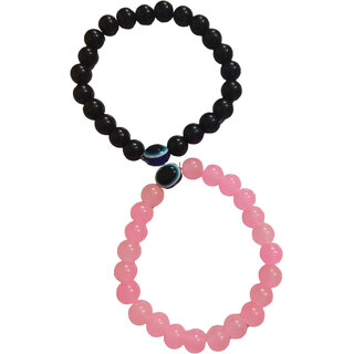                      Rising Deals Black,Pink Color Designer Bracelet (Pack of 2)                                              