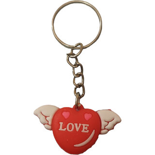 Rising Deals Love Heart Figure Rubber Keychain Key Chain