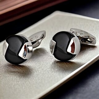                       LUCKY JEWELLERY Men Jewelry Sleeve Button Cuff Shirt Button, Blazer Cufflinks Pair Set For Men (300-CHC4-1008-BL-S)                                              
