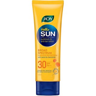                       Joy Sunscreen - SPF 30 PA++ Hello Sun SunBlock  Anti-Tan Lotion Sunscreen  (120 ml)                                              